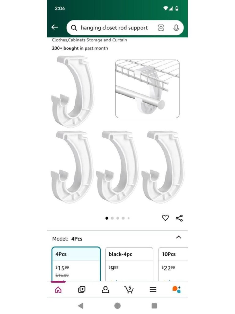 4 closet rod hanging shelf support j shaped brackets cabinets & storage